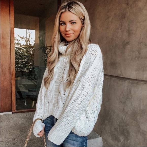 Vici Cream Chunky Cable Knit Sweater - Picture 1 of 7
